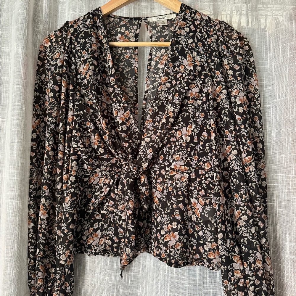 Papaya Black Floral Blouse